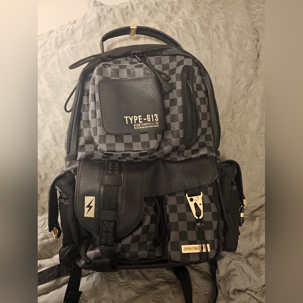 Sprayground Checkered Black Backpack - image 1